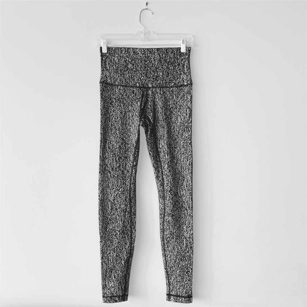 Lululemon Wunder Under High Rise Yoga Leggings T30416 Heathered Black Gray 6
